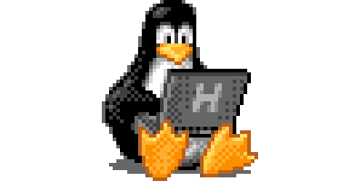 tux typing on laptop